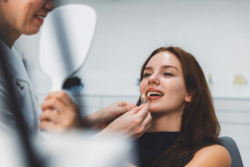 woman getting veneers fitted