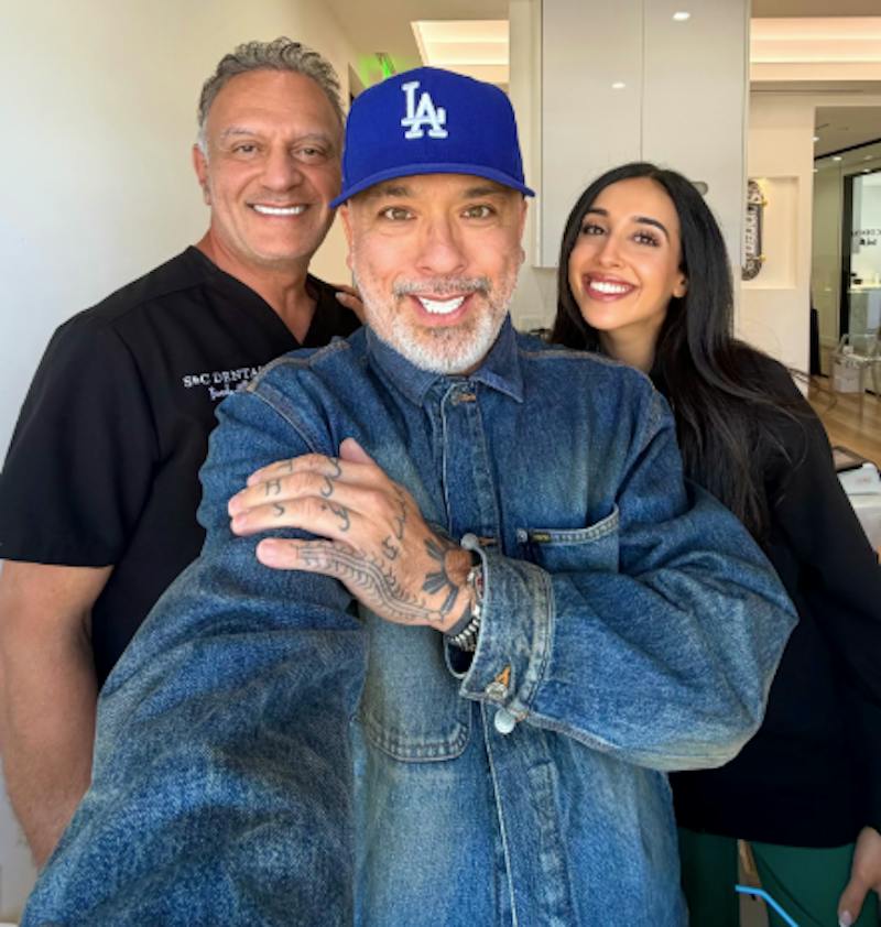 Jo Koy with Dr. Kourosh Maddahi and Dr. Tiffany Maddahi