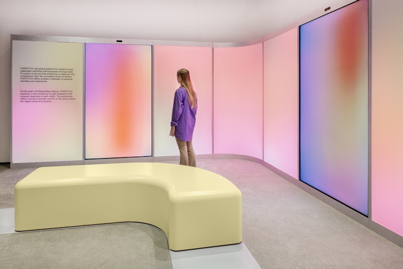 An immersive lounge installation for Farfetch x Art Basel 