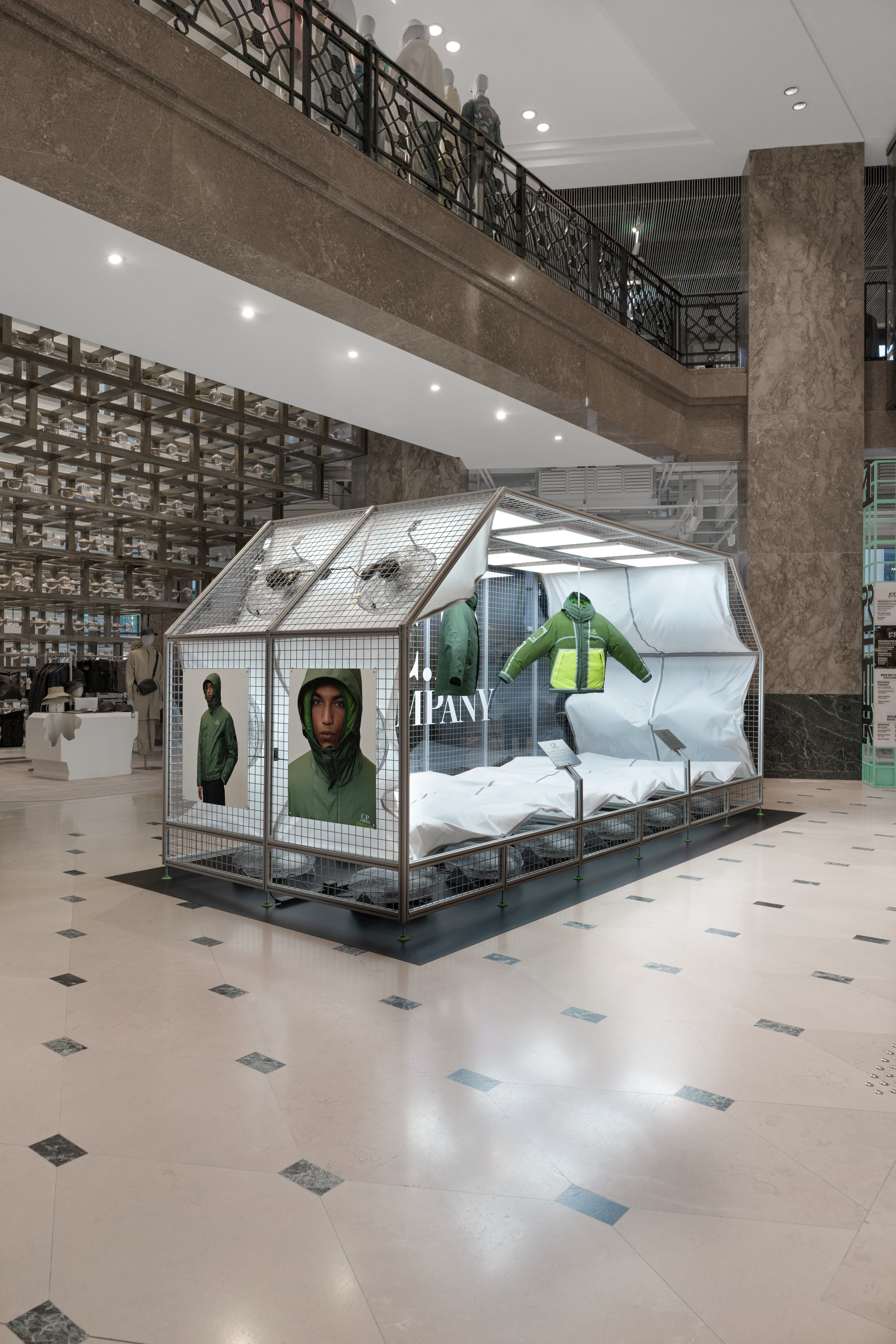 BACKDROP DIA JACKET cp A Wind Installation for C.P. Company at Galeries Lafayette