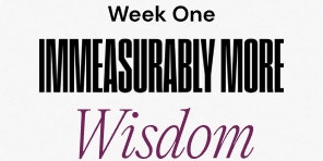 Week One Immeasurably More Wisdom