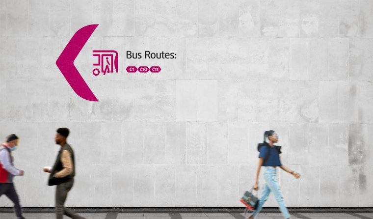 Wayfinding - Bus Routes Underpass Wall Graphic