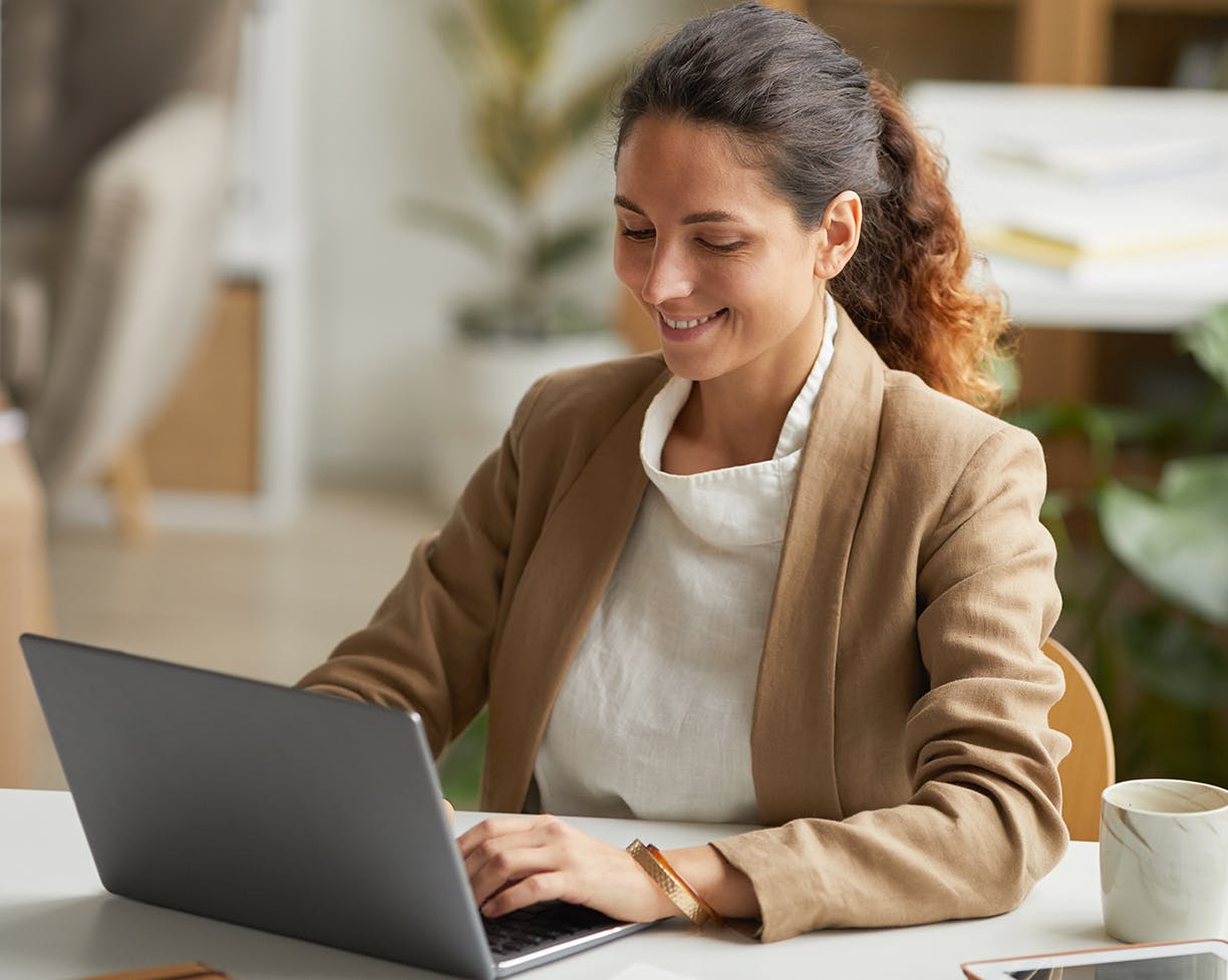 woman on a laptop