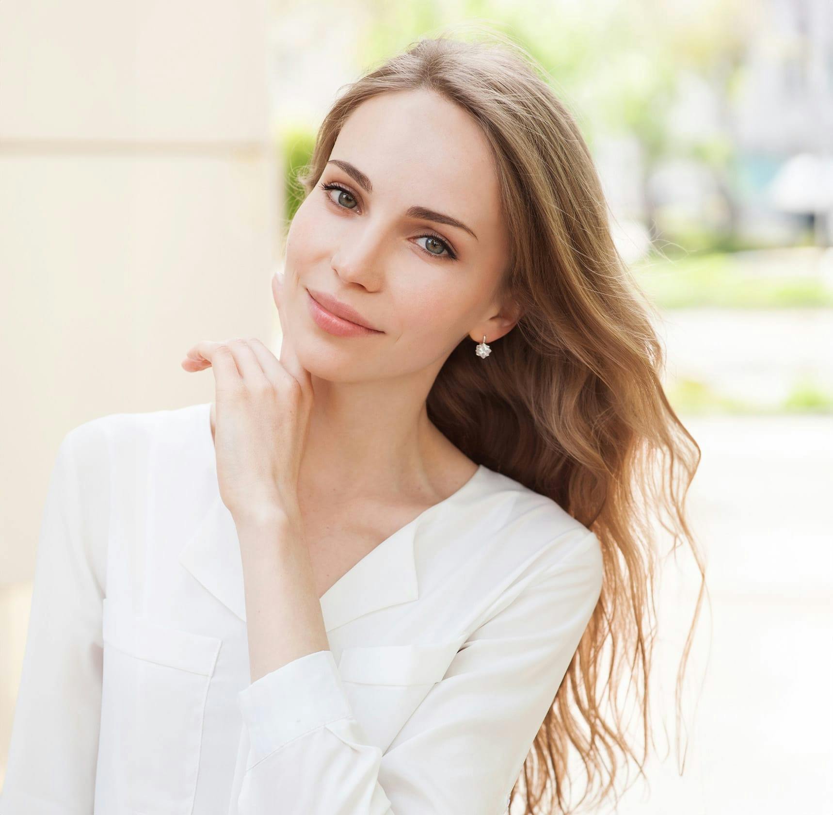 Woman with long blonde hair