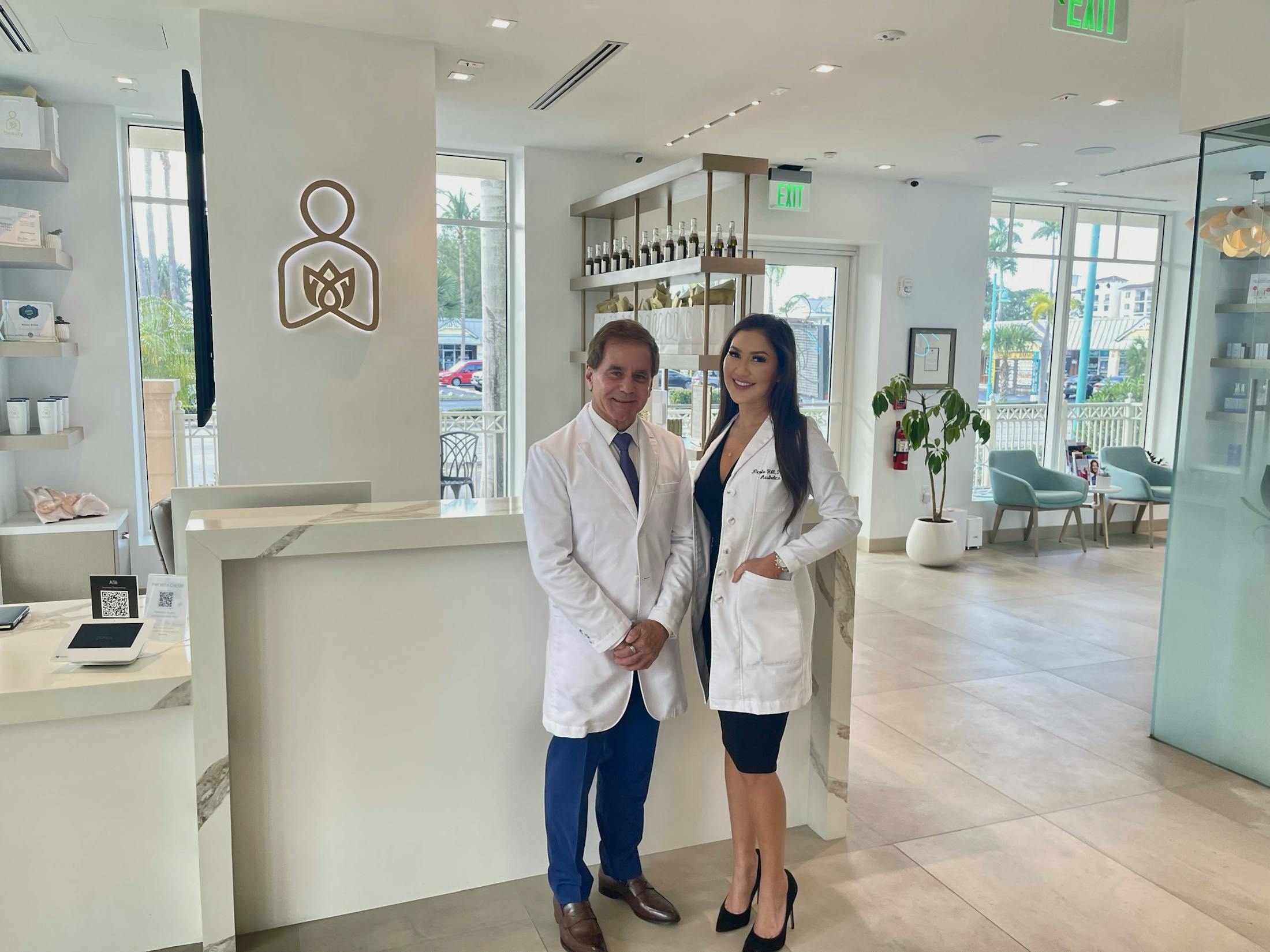Picture of Dr. Joe and Nicole in the Beauty Within office.