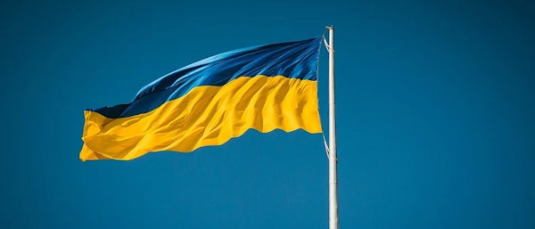 Wapperende vlag van Oekraïne