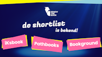 Banner van Renew the Book met daarop de namen van de shortlist: iksbook, pathbooks en bookground