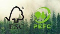 Logo van FSC en het logo van PEFC