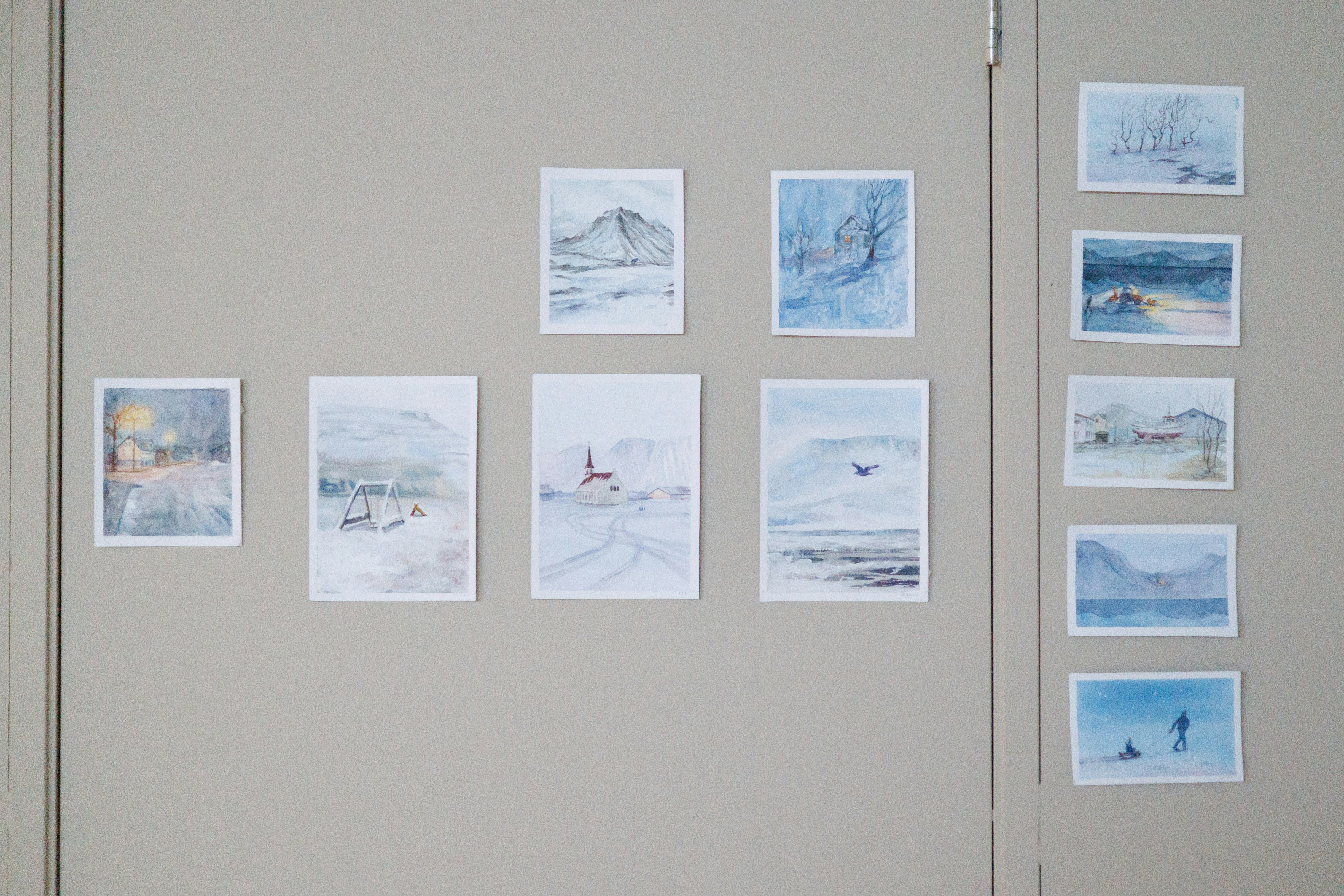 Illustraties geïnspireerd op Denise haar tijd in IJsland