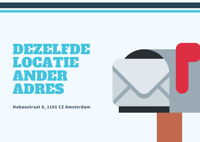 Tekst met een tekening van een brief in een brievenbus