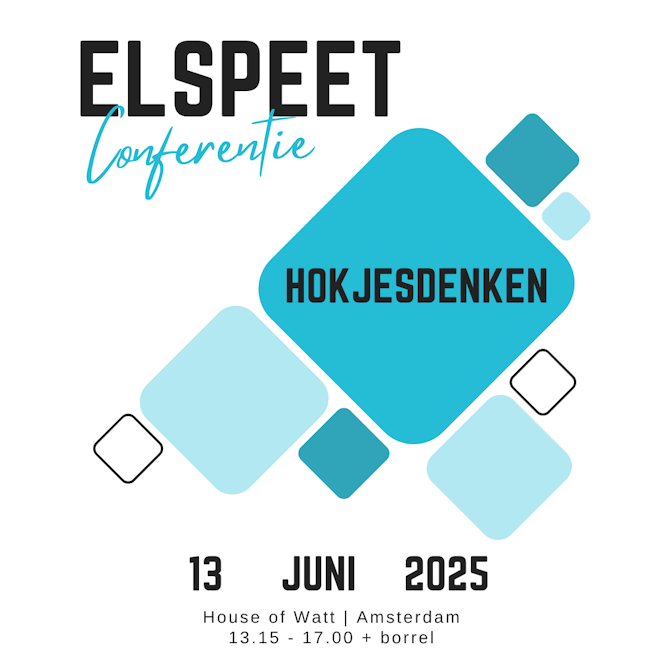 Poster van de Conferentie van Elspeet met datum, locatie en tijd.