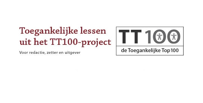 Voorblad Rapport Toegankelijke lessen uit het TT100-project