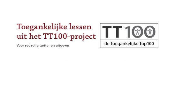Voorblad Rapport Toegankelijke lessen uit het TT100-project
