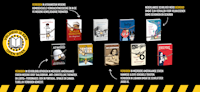 Campagnebeeld ‘Vrijheid is een open boek’. Boekomslagen van wereldwijd verboden of gecensureerde titels, zoals The Hate U Give, De vliegeraar, Het Achterhuis en Persepolis, afgebeeld met kettingen en sloten eromheen.