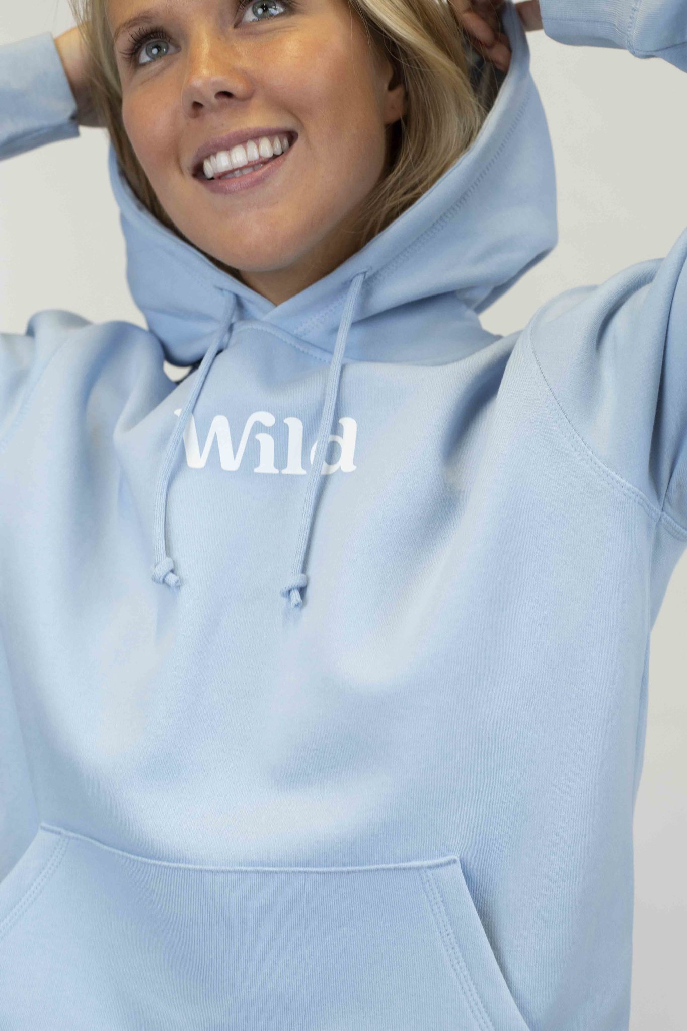 Medium Pastel Blue Hoodie Wild UK