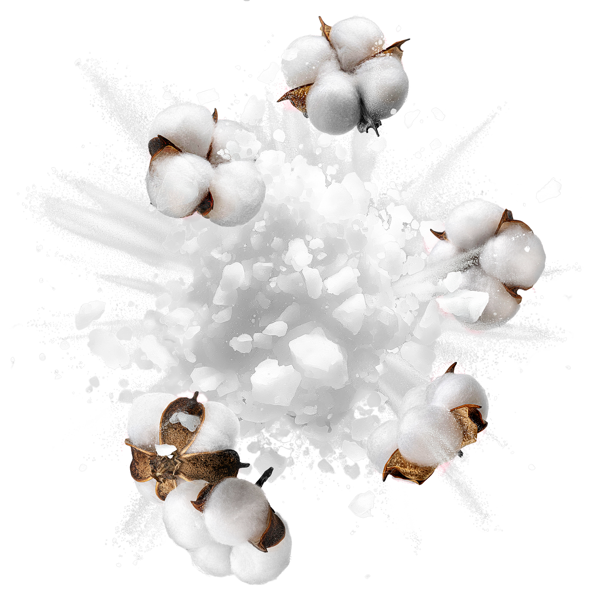 Caption: a pile of cotton sitting on top of a pile of cotton