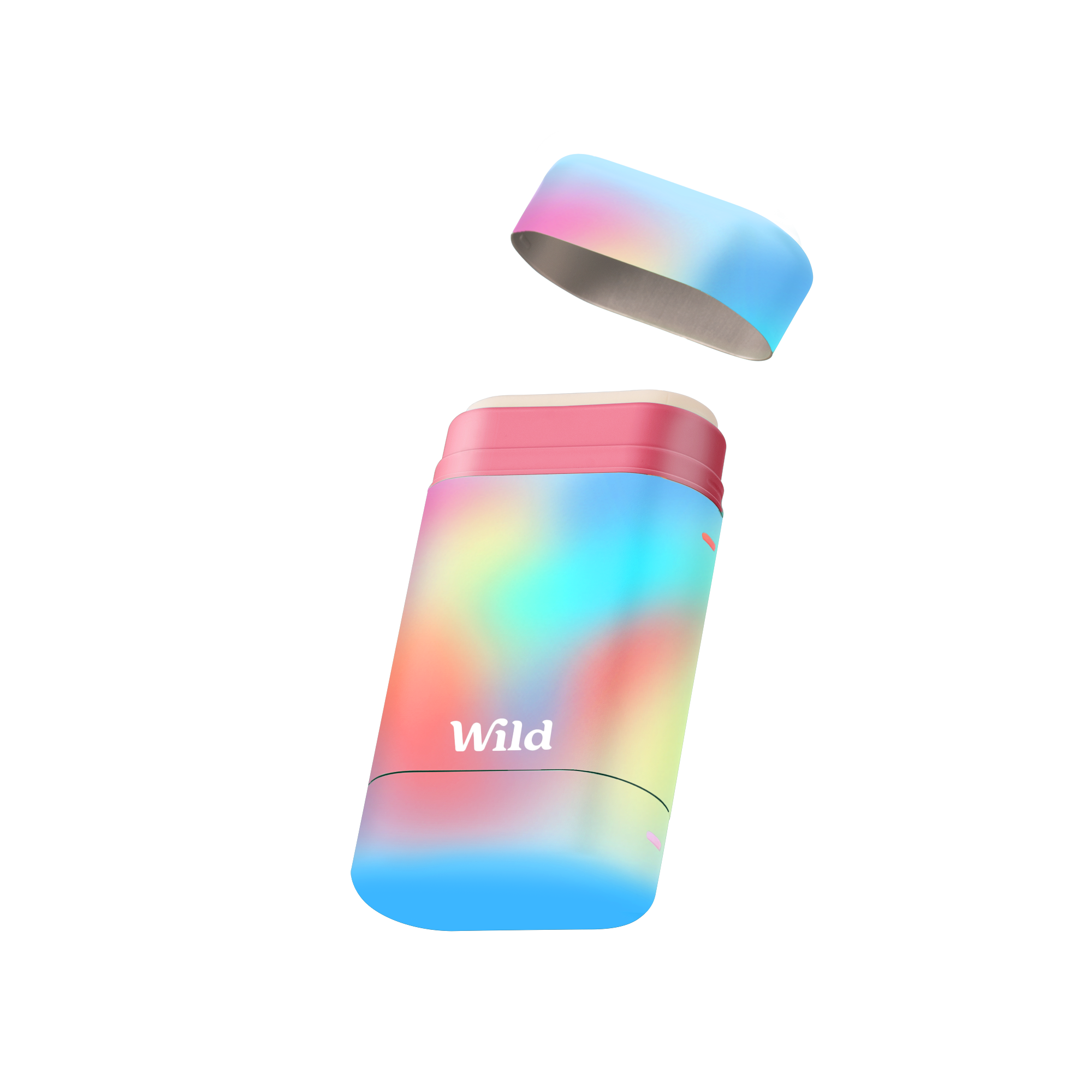 Caption: a rainbow colored jar with a lid and lid