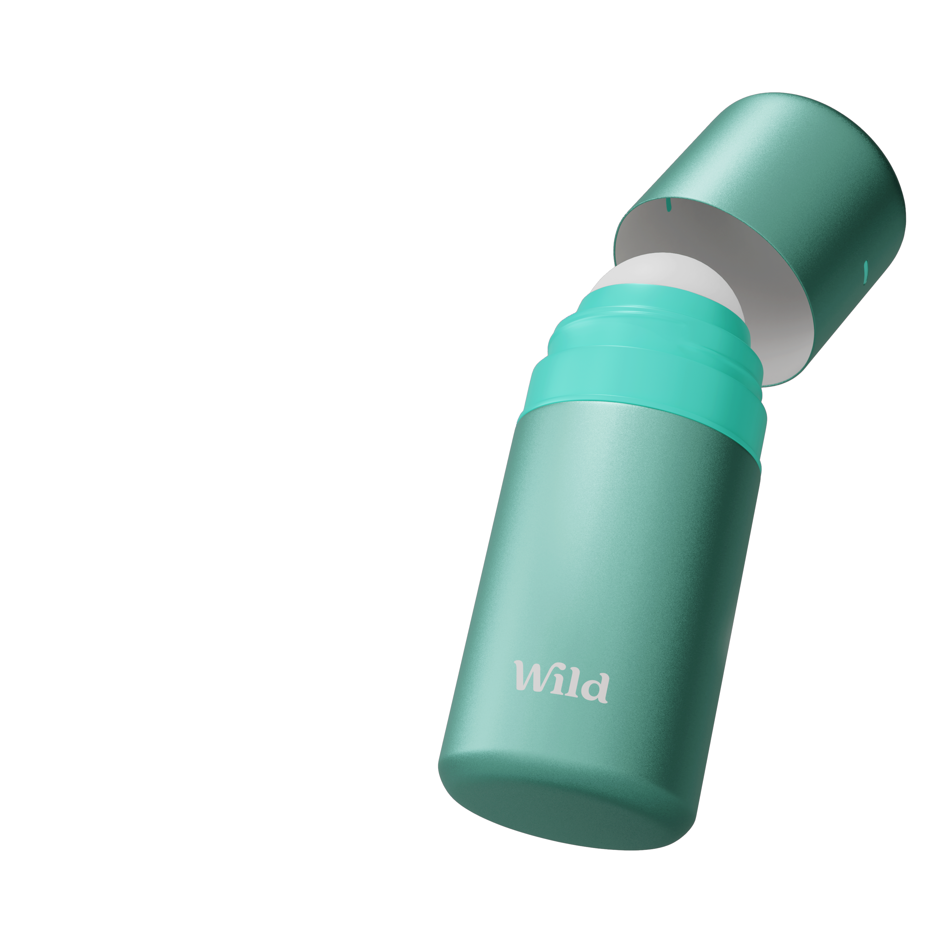 Caption: a green water bottle with the word wild on it