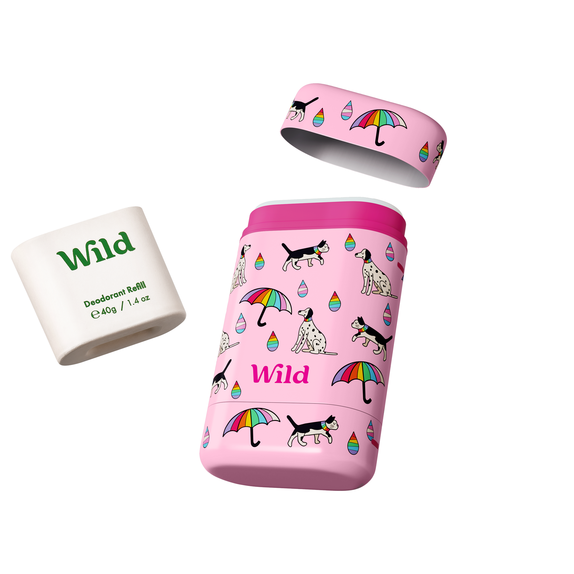 Caption: a couple of pink containers sitting next to each other