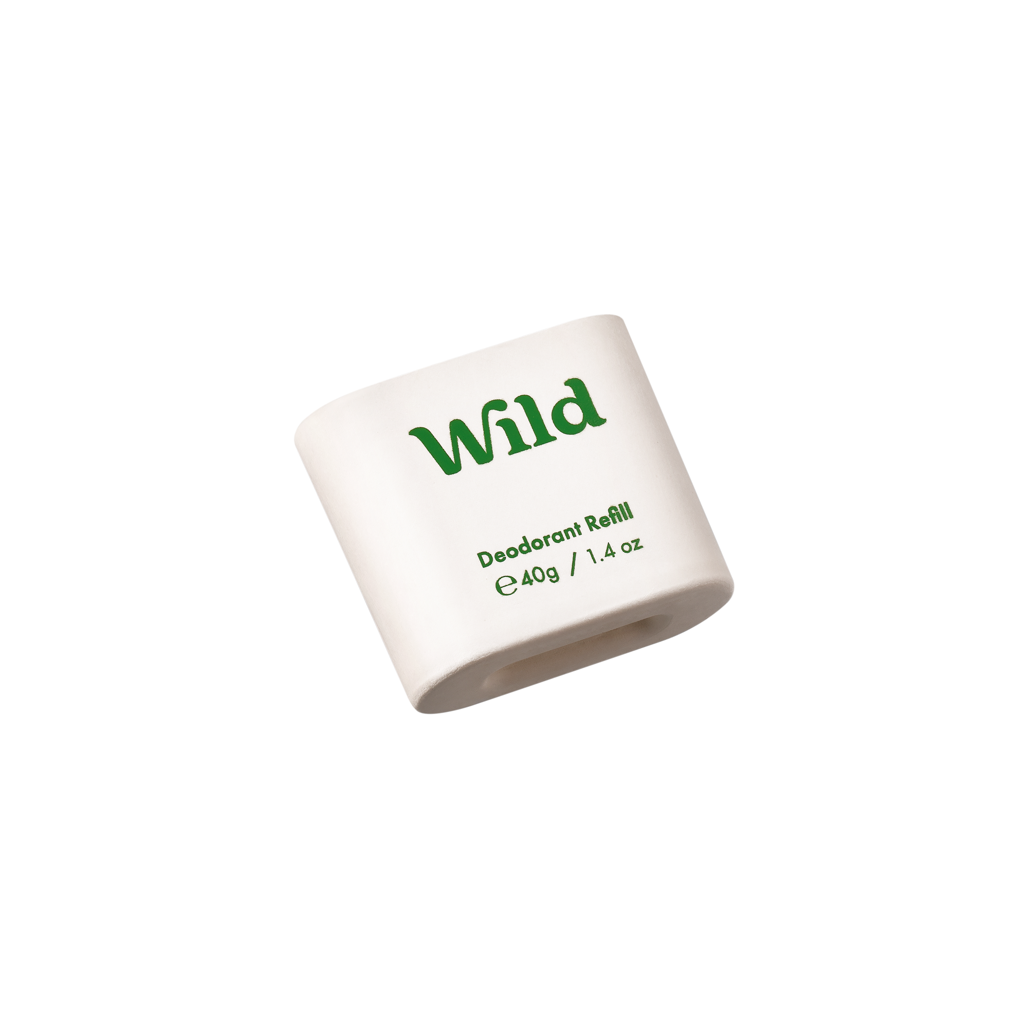 Caption: a roll of wild deodorant bale on a white background