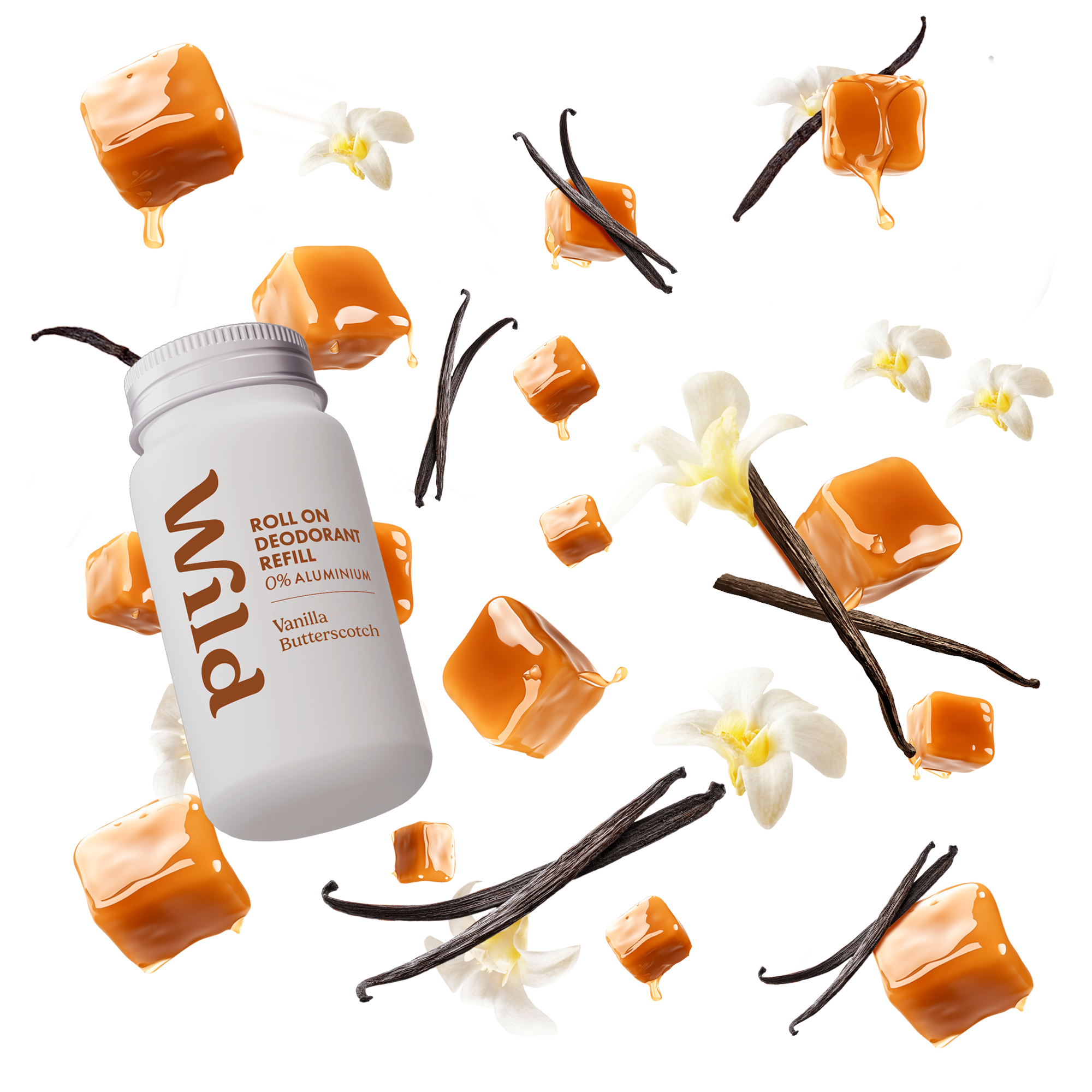 Caption: a bottle of tanning lotion surrounded by flowers