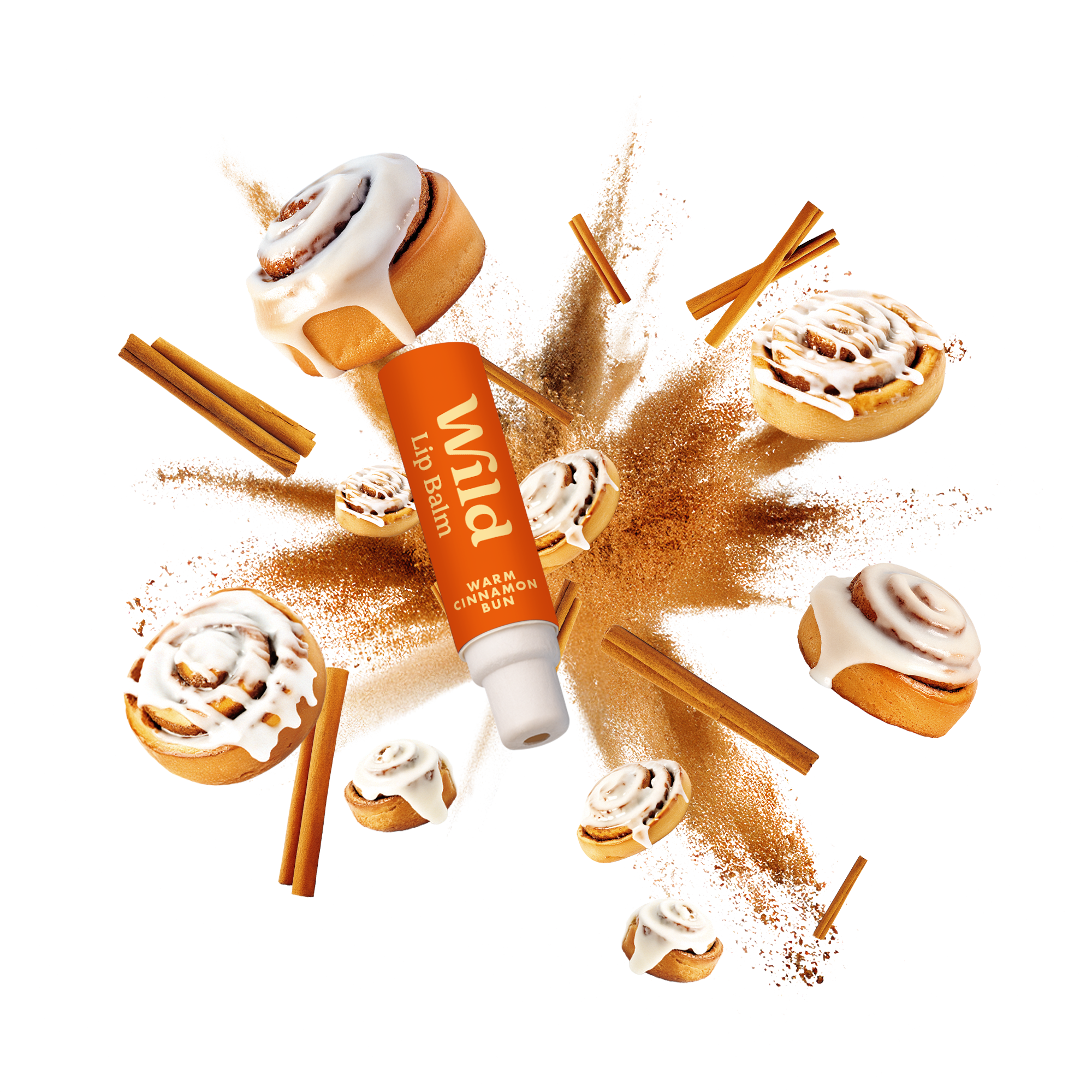 Caption: a bottle of dunkin donuts with cinnamon sprinkles around it