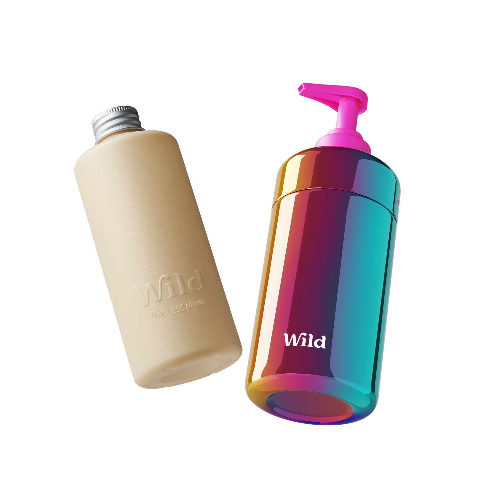 Didascalia: una bottiglia di sapone accanto a un distributore di sapone