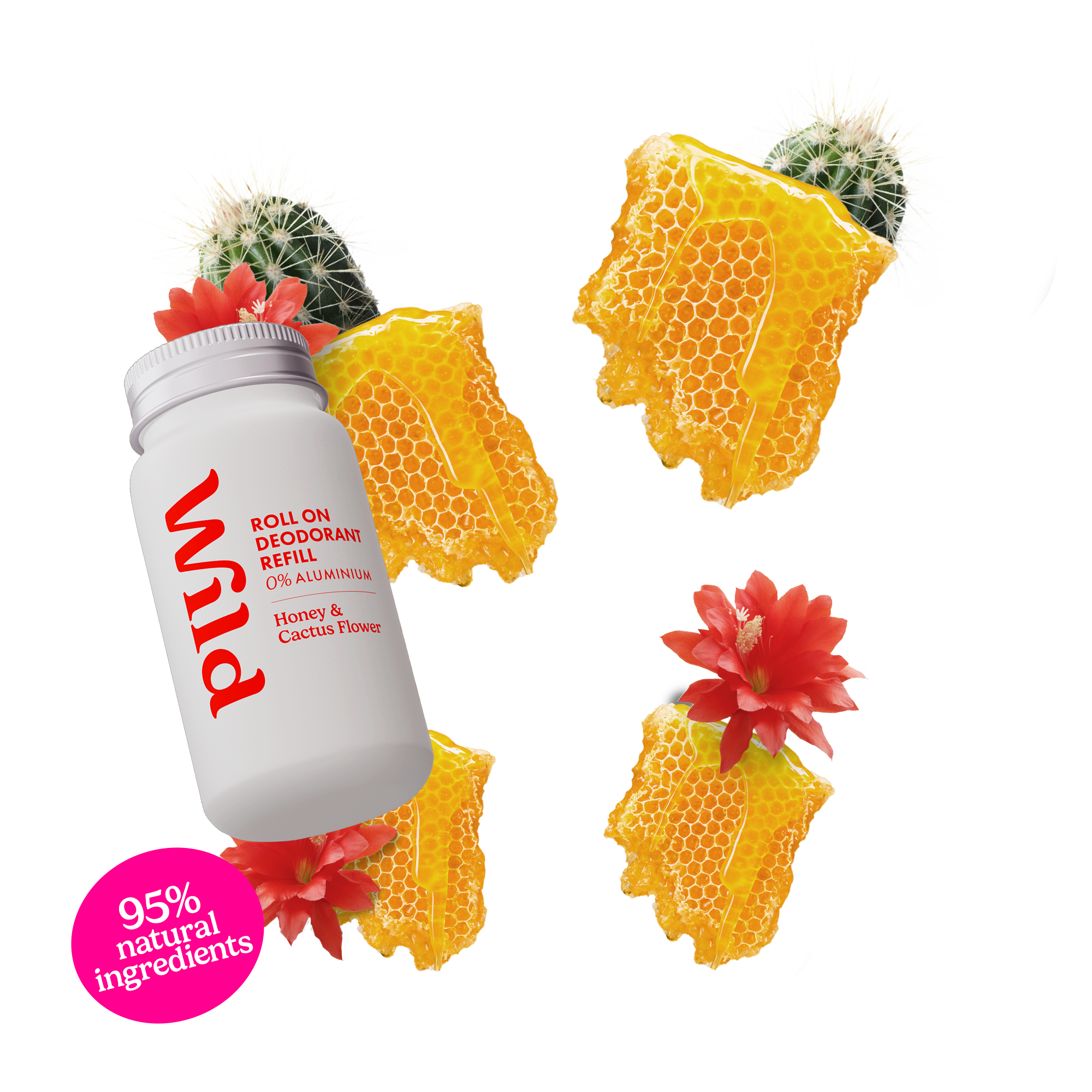 Caption: a jar of jam sitting on top of a cactus