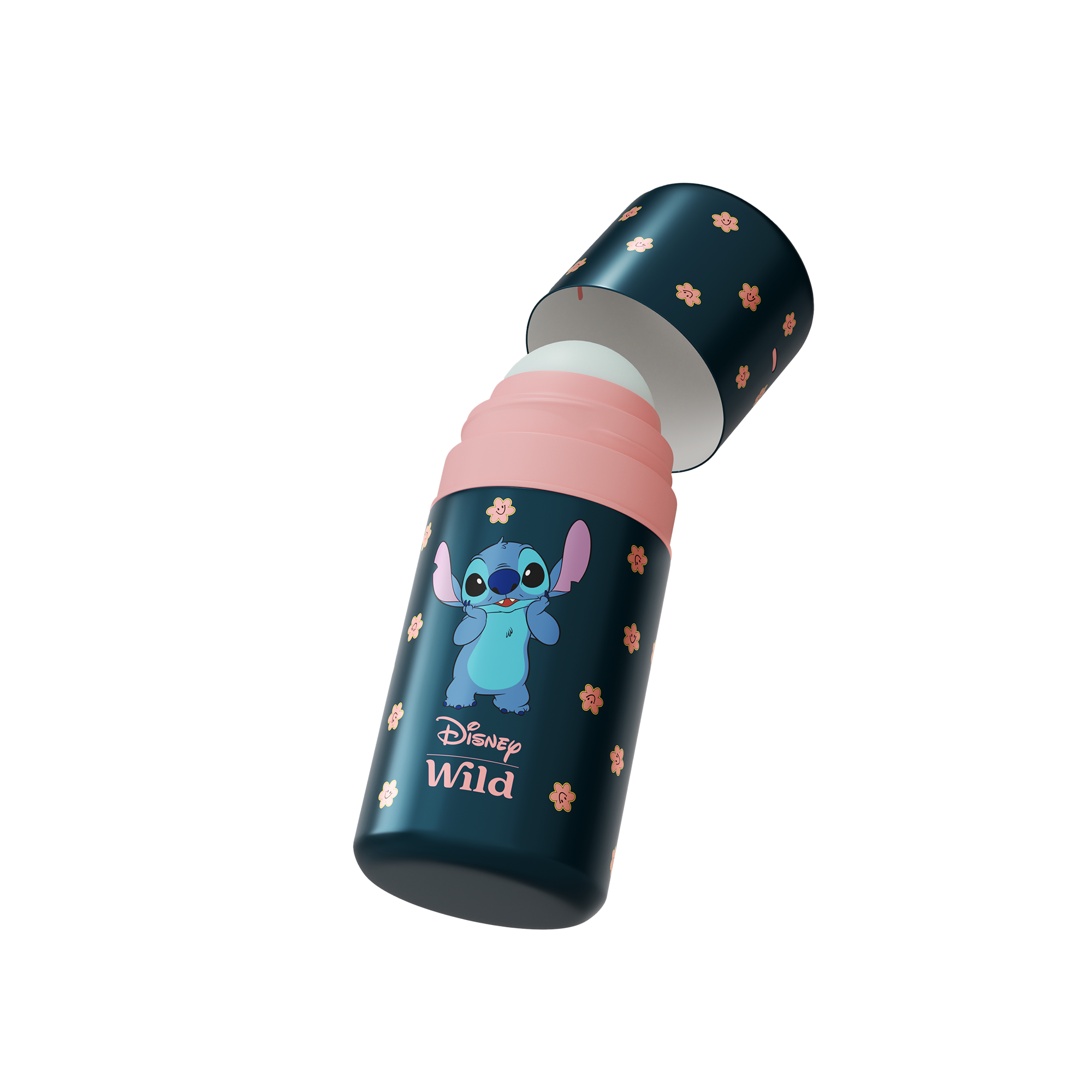 Caption: a baby bottle with a cartoon character on it