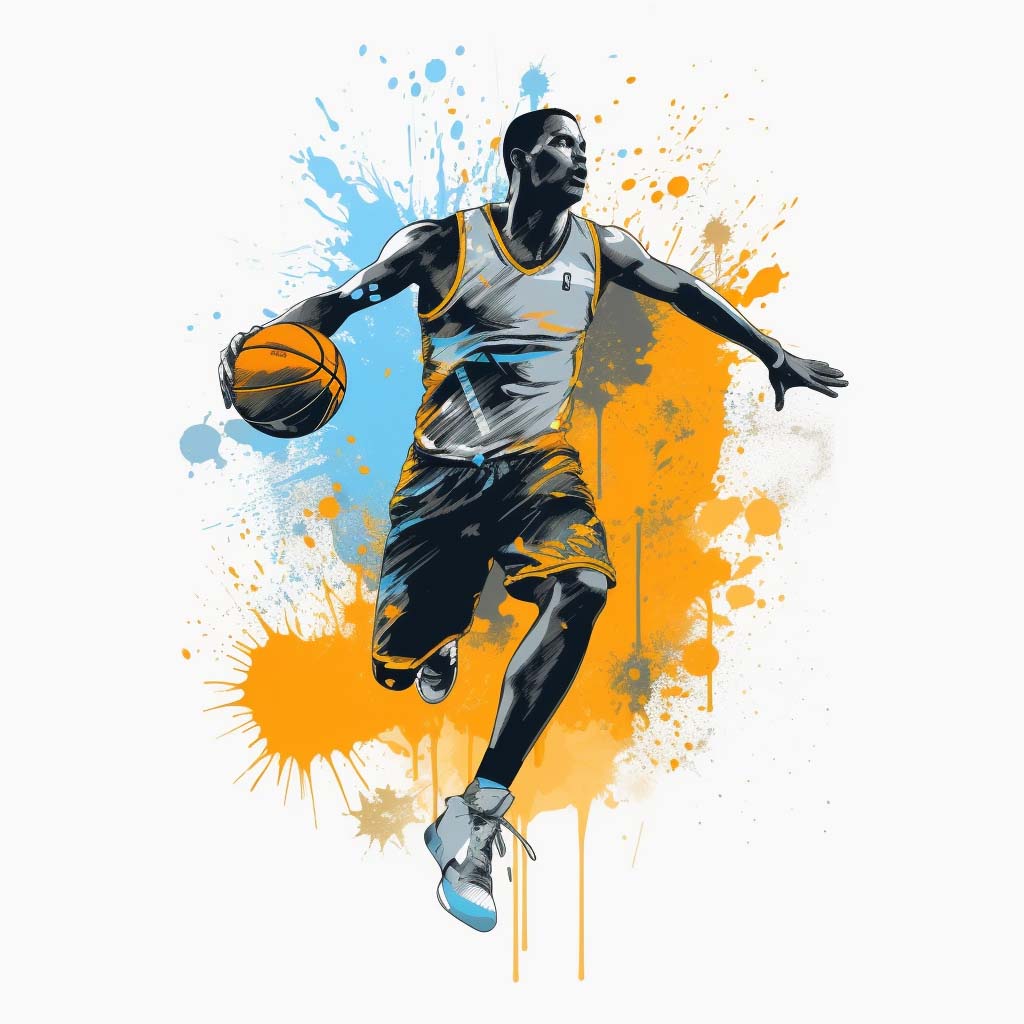 Basketball player dribbling