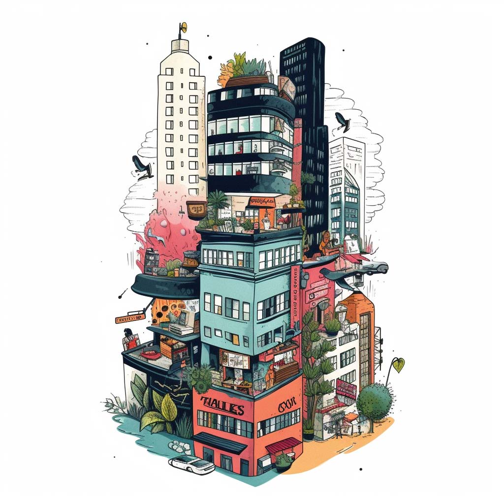 Animated stacked city