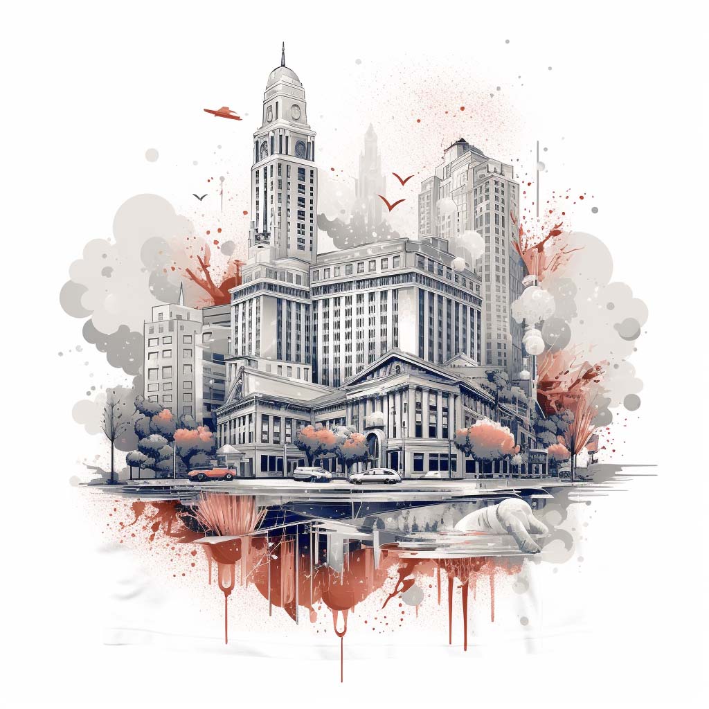 Detroit City Skyline