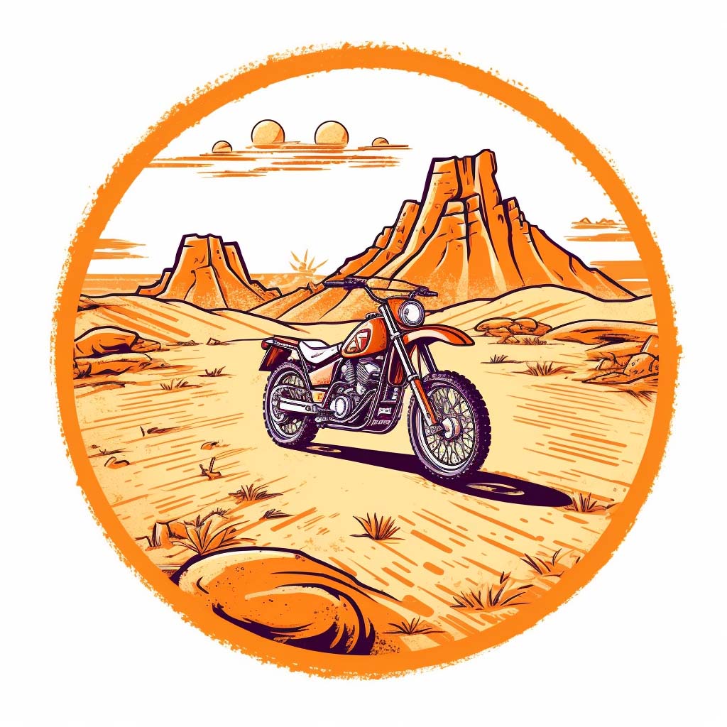 Motorcycle desert cruising