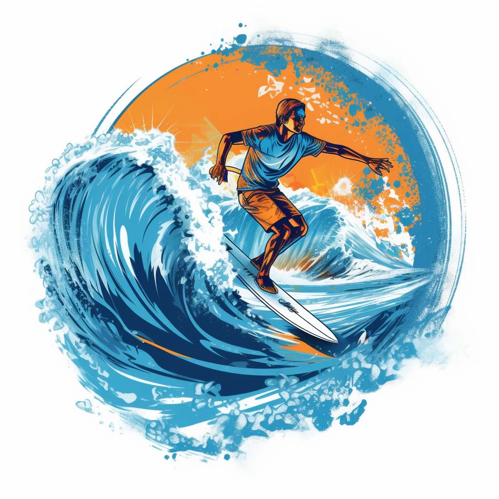 Surfing big wave