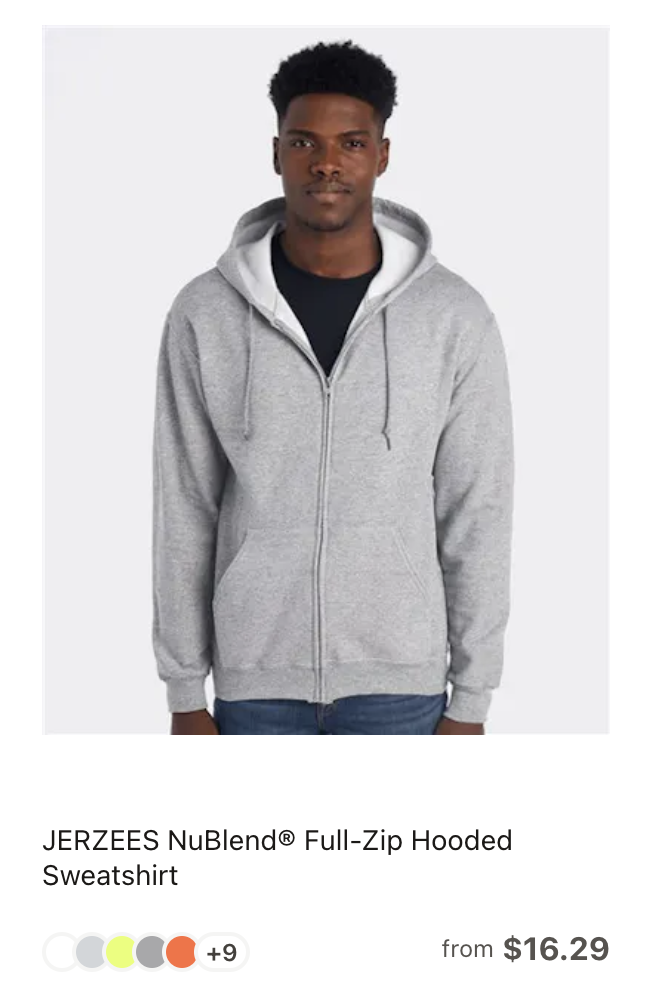 Jerzees NuBlend Full-Zip Blank Hooded Sweatshirt