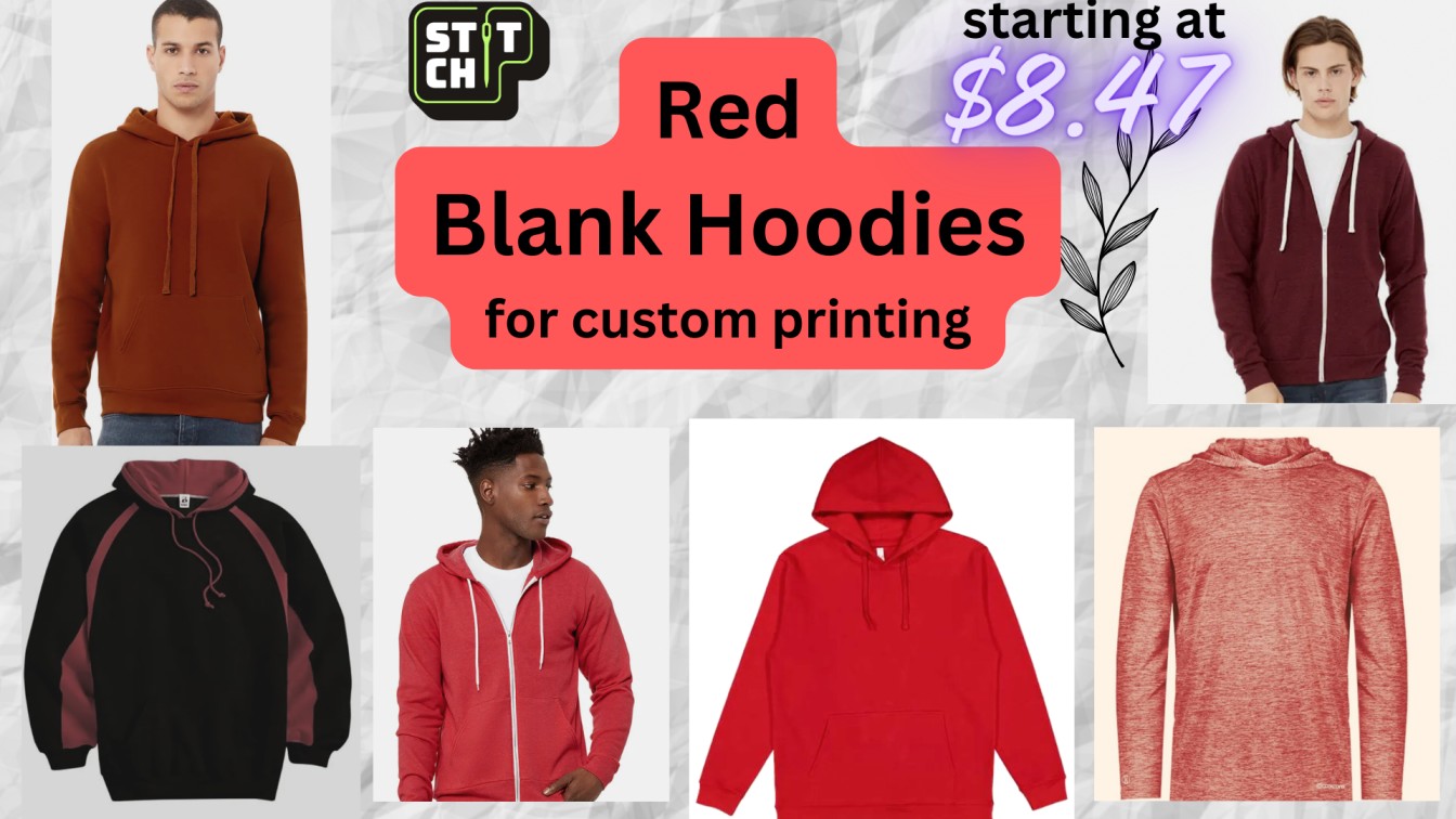 blank red hoodie