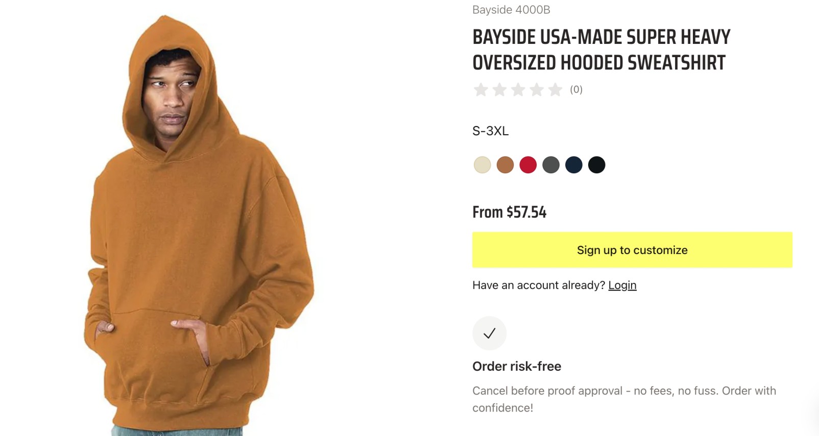 Bayside USA-Made Super Heavyweight Hooded Sweatshirt, heavyweight blank hoodies wholesale, blank hoodie heavyweight, heavyweight hoodie blank