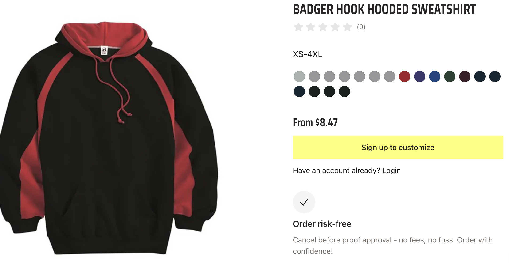 Badger Hook Hooded Sweatshirt for company swag, company merchandise, company custom hoodie swag