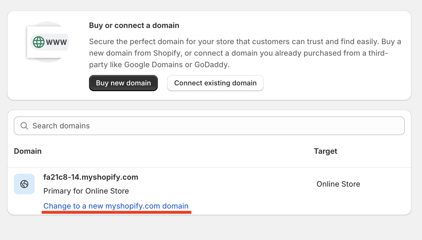 creating a custom domain with myshopify.com, create Employee Merchandise Store with custom myshopify.com domain