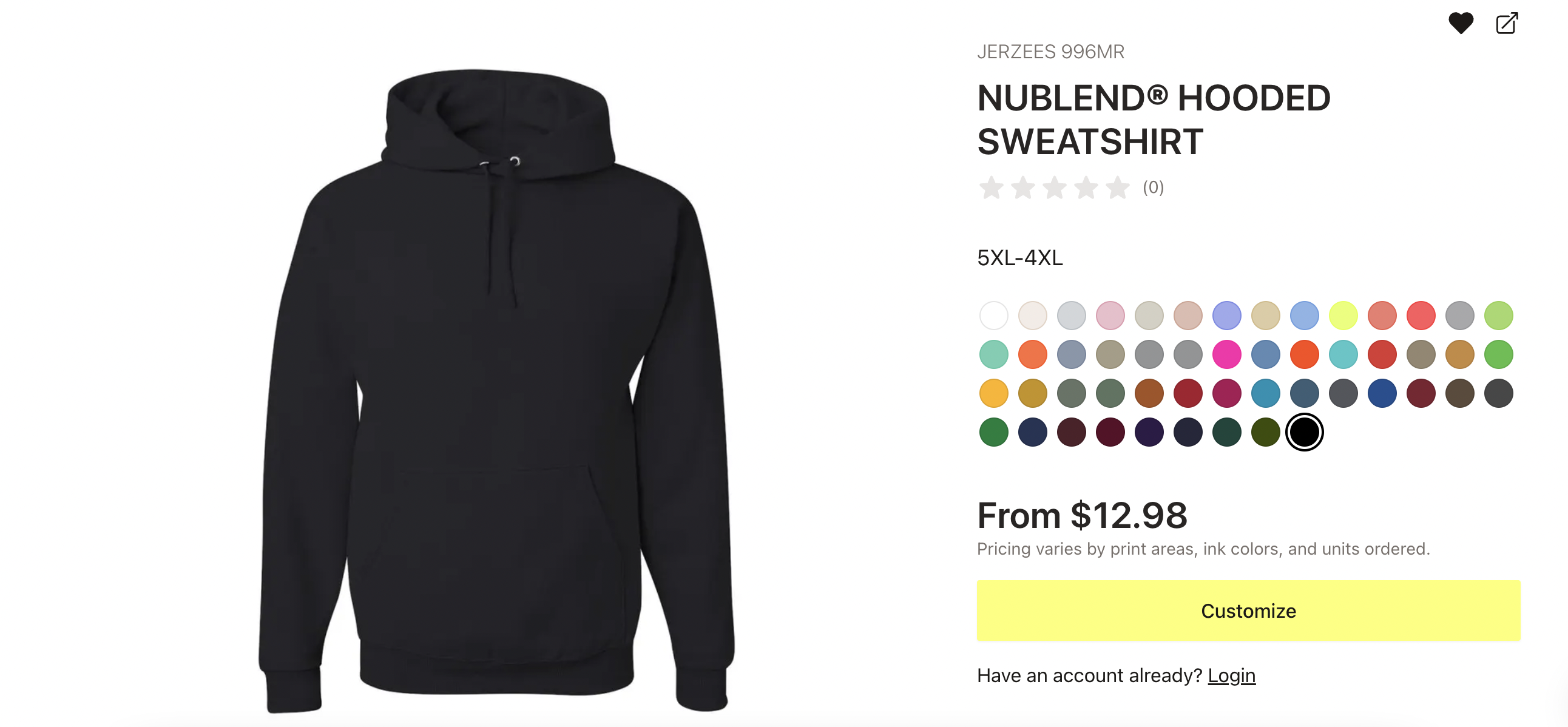 Jerzees Nublend Dashing Black black Hoodie