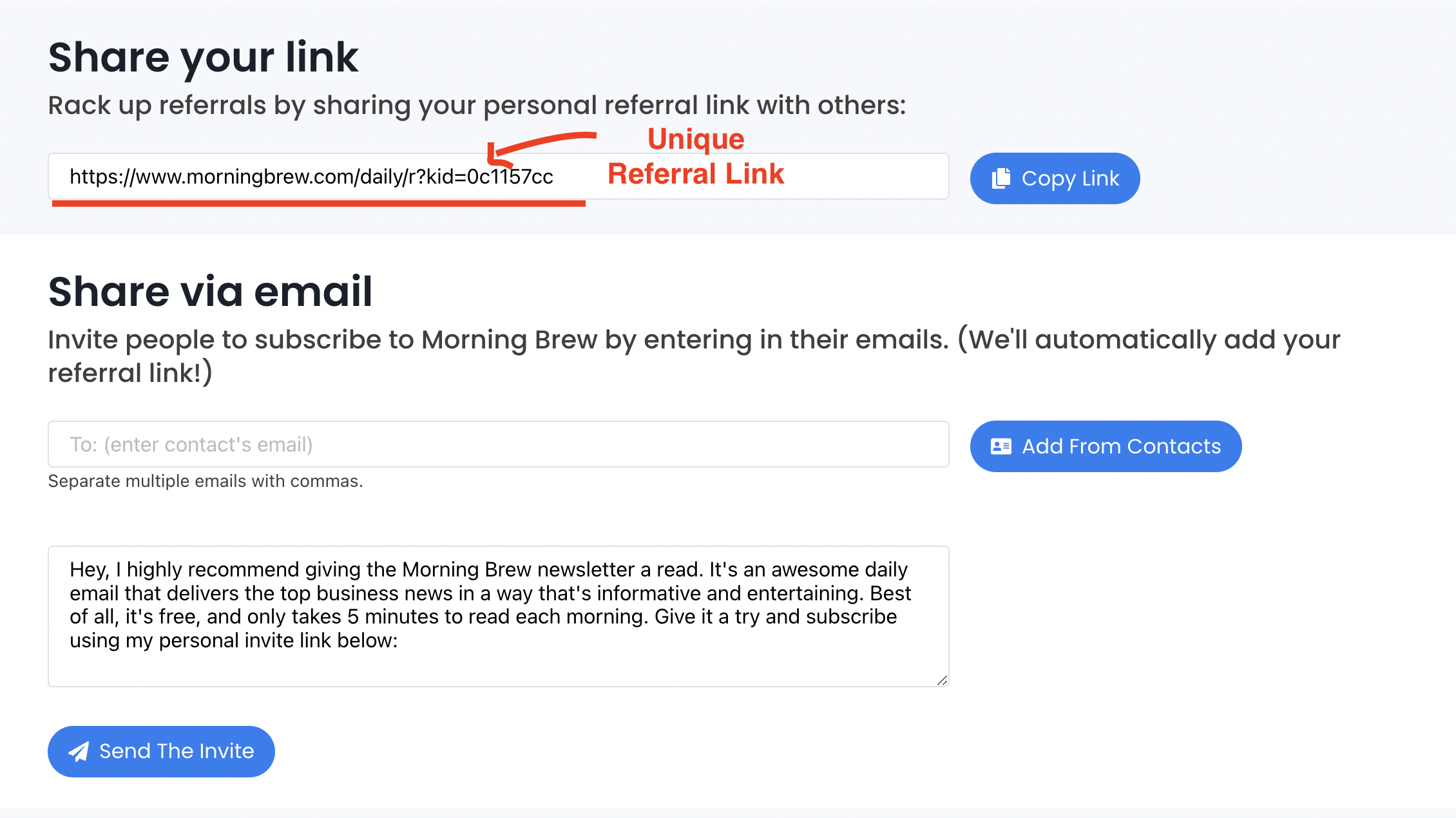 referral management tool, morningbrew referral program, newsletter referral program