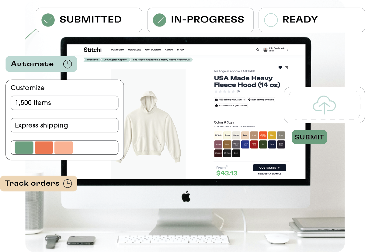 Stitchi dashboard mockup