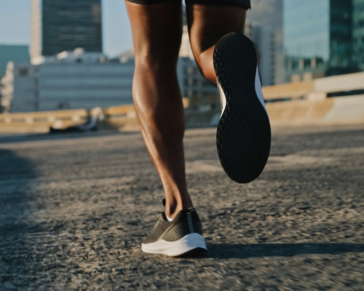 A man running on a street