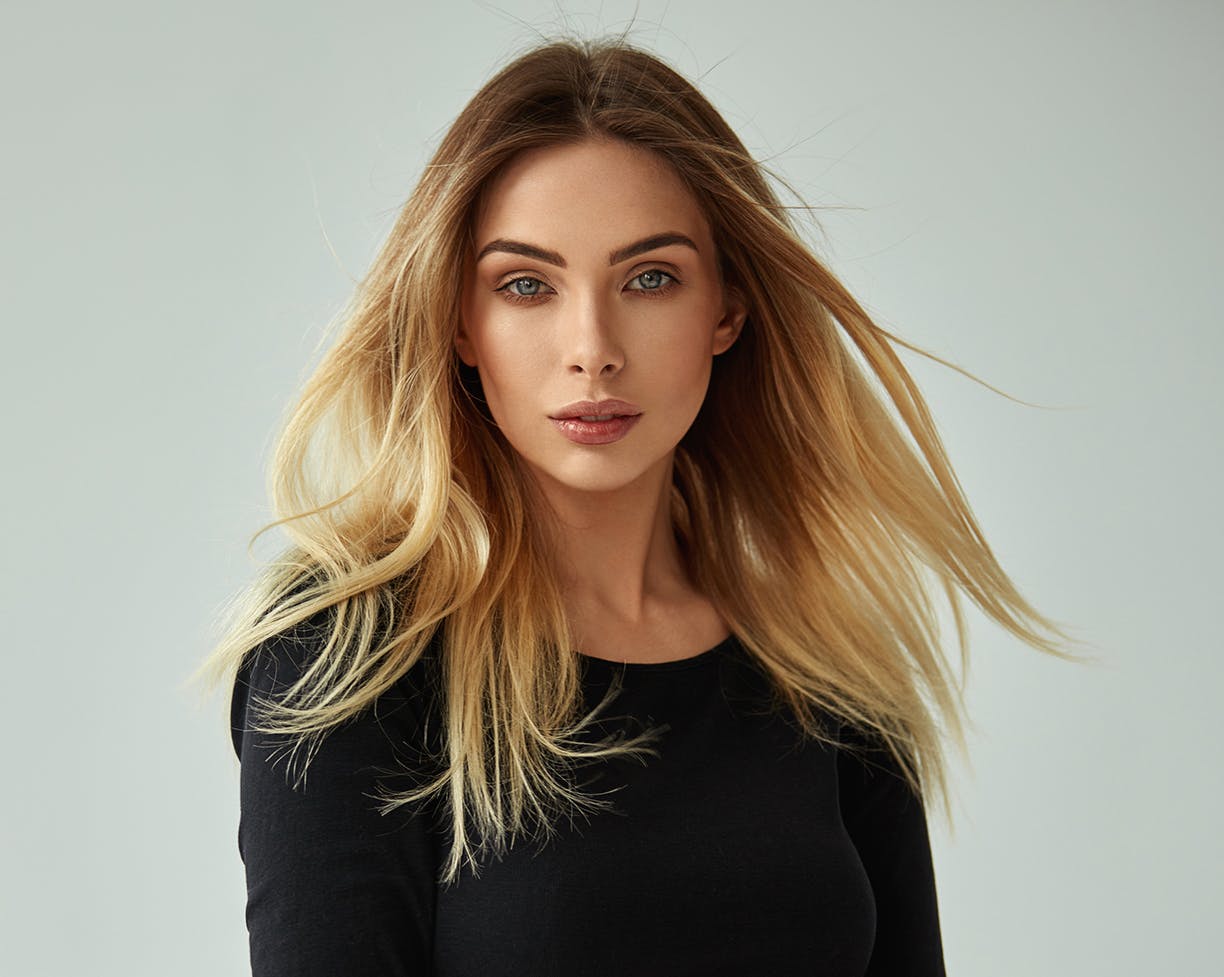 Beautiful woman in a black shirt