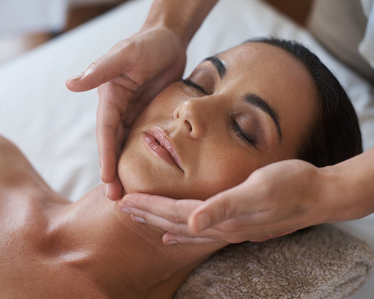 Woman getting a facial