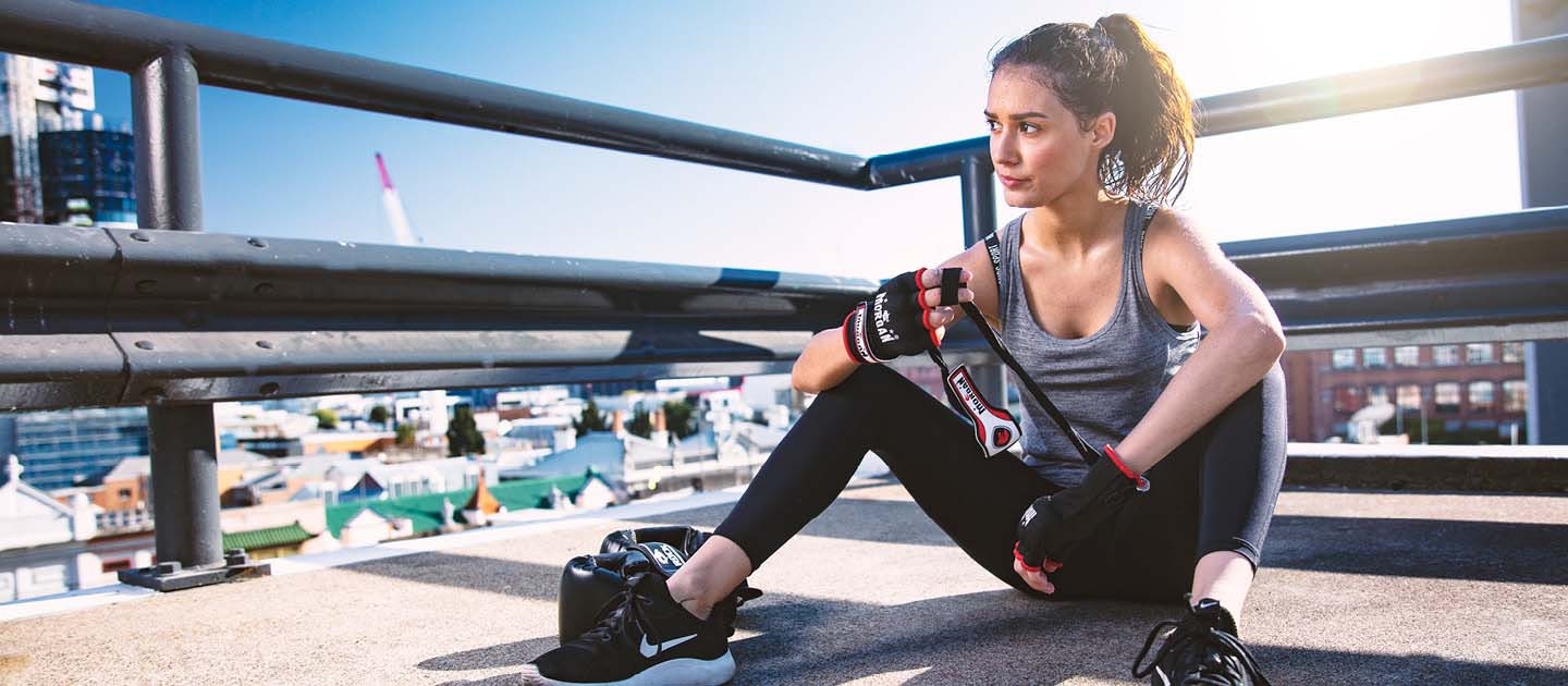 Woman boxing