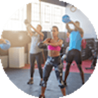 Workout class with kettlebells