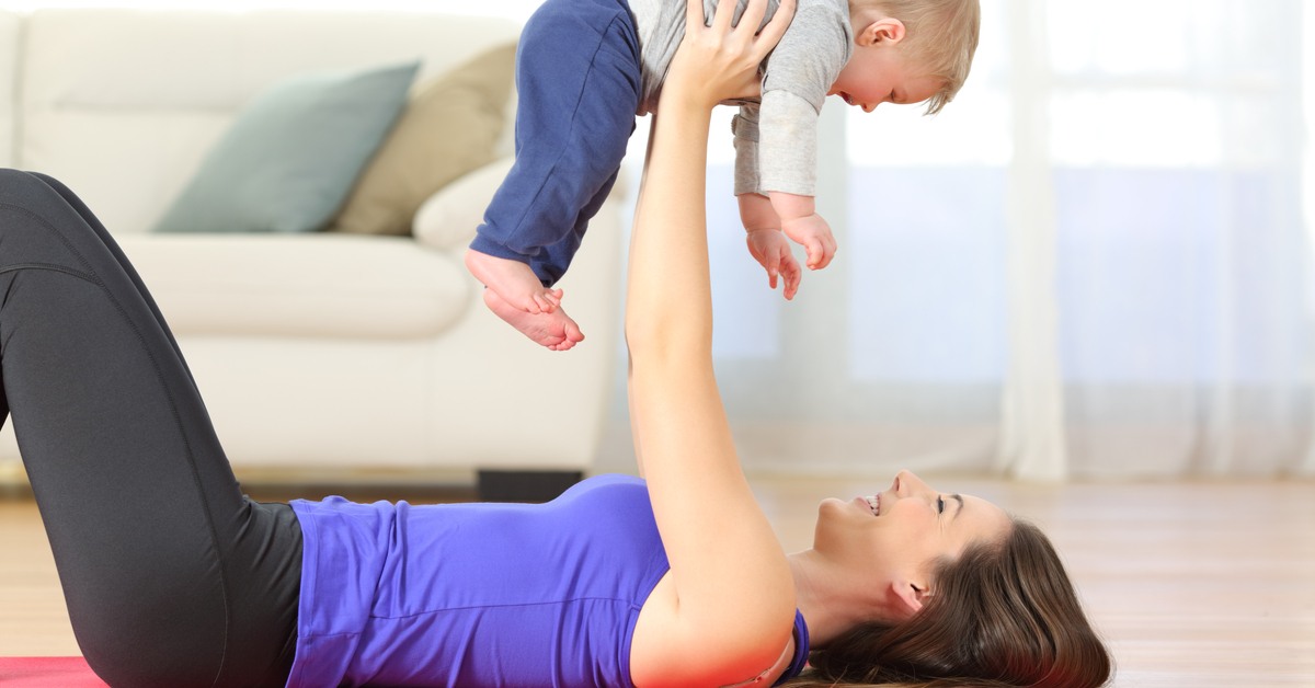 Mother playing with child