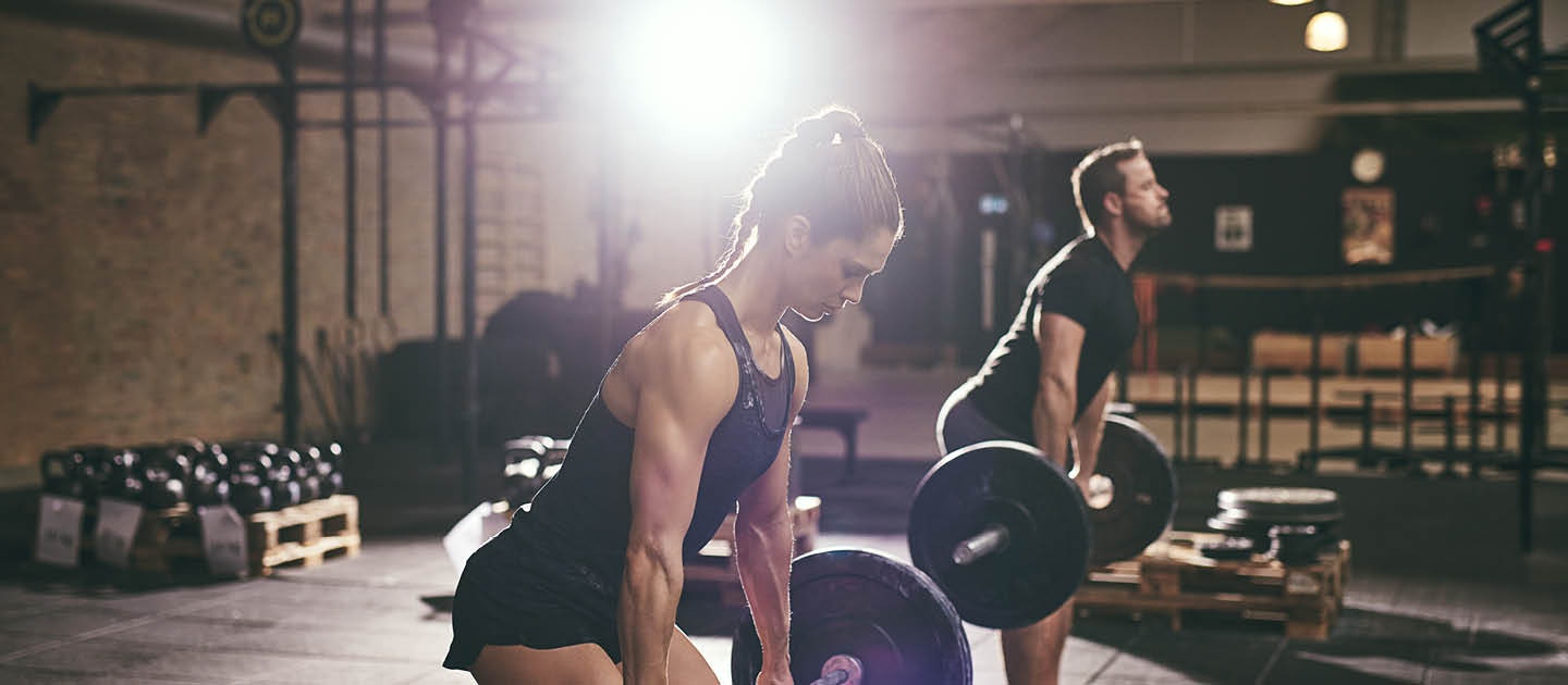 Female lifting weights