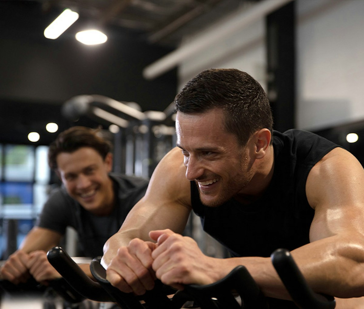 man and woman at the gym